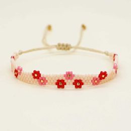 Chain Go2boho Daisy Summer Fashion Flower Pattern Miyuki Bead Bracelet Boho Womens Jewellery New Design Trend Jewellery Q240401