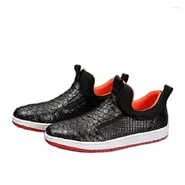 Casual Shoes BATMO 2024 Arrival Fashion Snake Skin Causal Men Male Genuine Leather White Sneaker PDD65