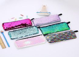 6styles Mermaid Sequins Storage Bag Sequins Student Pencil Case Glitter Student Cosmetic Bag Kids Coin Bags party favor4849080