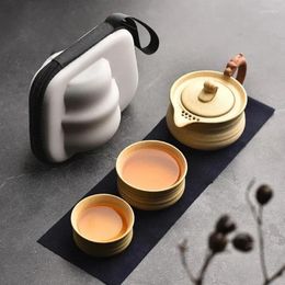 Teaware Sets Ceramic Outdoor Travel Tea Set One Pot Two Cups Infuser Portable Storage Bag Custom Gifts And Cup