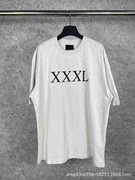 Designer High version B family XXXL embroidered round neck OS loose shoulder style unisex short sleeved T-shirt J2BD