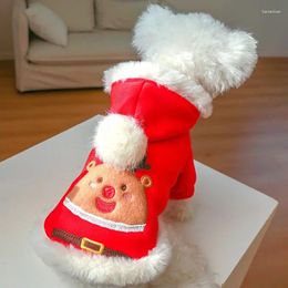 Dog Apparel Christmas Pet Cotton Coat Winter Thickened Warm Hooded Cat Puppy Bichon Teddy Clothes Small