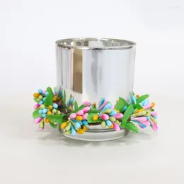 Decorative Flowers Colourful Simulated Berries Wreath For Cup Candles Lovely Table Handmade Small Easter Decorations Candle Rings