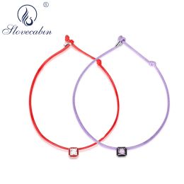 Necklaces Slovecabin 925 Sterling Silver Square Enamel Pendant Rope Necklace Cord With Chain For Jewellery Making Women Gift Wholesale