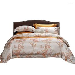 Bedding Sets Caiyitang 100% Cotton Smooth Soft Silk Like Set Flower Printing Bed Sheet Valuable Concise Style Quilt Er Drop Delivery H Dhlfo