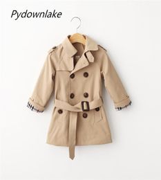 Pydownlake Kids Coat Jacket Children Windbreaker Autumn Fashion Long Sleeve Double Breasted Adjustable Waist Outerwear Boys8415610