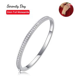 Chain Serenity Day Real D Color 2mm All Mo Silicone Womens Bracelet S925 Pure Silver Plate Pt950 Exquisite Jewelry Gift Wholesale Q240401