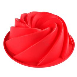 Large Spiral shape silicone Bundt Cake Pan9- inch, Bread Bakeware Mould baking Tools Cyclone Shape Cake Mould DIY Baking Tool