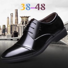 Dress Shoes Mens Fashion Pointed Toe Lace Up Men's Business Casual Brown Black Leather Oxfords Big Size 38-48 Brand