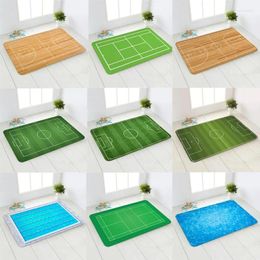 Carpets Football Field Ground Floor Mat Decor Reusable Washable Rug Carpet Flannel Anti-skid Entry Doormat Bedroom