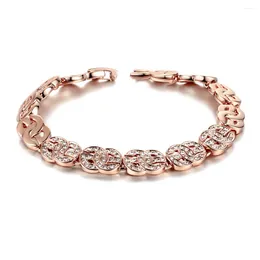 Charm Bracelets Luxury Letter Bangles For Women Rose Gold Color Cubic Zirconia Fashion Brand Jewelry Men Bracelet Wedding H001