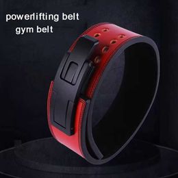 Belts Fitness strong belt squat training hard pull cow hide power lift with lever buckle weight lift with waist protector Q240401