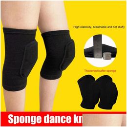 Elbow Knee Pads 1 Pair Support Elastic Thickened Sponge Dance Protector Joint Relief Basketball Running Anti-Collision For Adts Kids D Otv4B