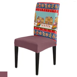 Chair Covers Christmas Gingerbread Candy Santa Cover Stretch Elastic Dining Room Slipcover Spandex Case For Office