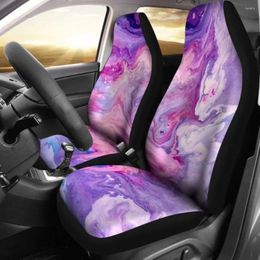 Car Seat Covers Pink & Purple Marble Print Pack Of 2 Universal Front Protective Cover