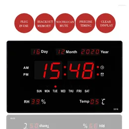 Wall Clocks Electronic Month Day Week Temperature Display LED Digital Calendar Clock For Elderly