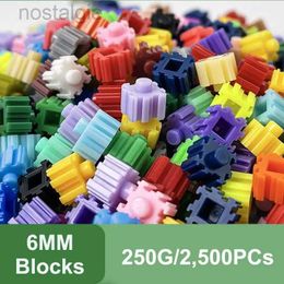 Blocks 250G/2500PCs 6*6mm Pixel Art Puzzle Micro Diamond Building Blocks DIY 3D Small Brick For Childrens Toy Educational Kids 240401
