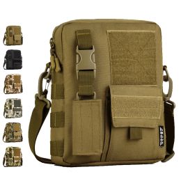 Bags Men Camo Waterproof Vertical Messenger Bag Army Fans Tactical oulder Bag Outdoor Travel Commuter Pack Extend Molle Bag K316