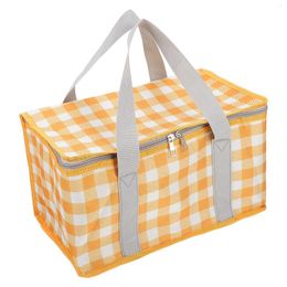 Dinnerware Insulated Grocery Bag Cold Delivery Reusable Tote Lightweight Shopping Camping Accessories Yellow