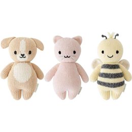 cuddle + kind Baby Animal Bundle - Baby Puppy, Baby Kitten, Baby Bee - Set of 3 Lovingly Handcrafted Fair Trade Heirloom Quality Plush Toys