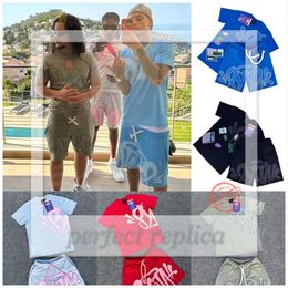 Syna World Green Syna Shirt Syna Central Cee Summer Men T-shirt Set Print Trendy Short Sleeve Tracksuit Clothes Shirts 433 846