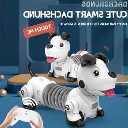 키드 동물 개 로봇 장난감 애완 동물 제어 어린이 원격 프로그래밍 가능한 말하는 무선 Q231114 지능형 24G 전기/RC 선거 VLGEU