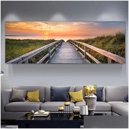 Gemälde Leinwanddrucke Schlafzimmer Malerei Seascape Baum Moderne Wohnkultur Wandkunst für Wohnzimmer Landschaft Bilder Drop Lieferung Gar Dhnt2