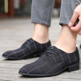 Dress Shoes Plus Size 38-48 Men Classic Business Luxury Design Fashion Pointed Toe Lace-Up Formal Wedding Canvas Male Footwear