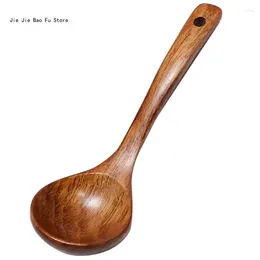 Spoons E8BD Japanese Novel Wooden Old Lacquer Soup Spoon Household Kitchen Porridge Noodles Pot