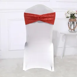 Chair Covers Elegant Back Bands Sequin Long-lasting Decor For Wedding Banquet Party Reusable Folding