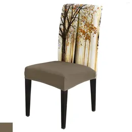 Chair Covers Autumn Abstract Woodland Fallen Leaves Cover Stretch Elastic Dining Room Slipcover Spandex Case For Office