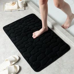 Bath Mats 1PC Home Bathroom Mat Non-slip Pebble Carpets Absorbent Floor Toilet Memory Foam Bathmats Rugs Covers