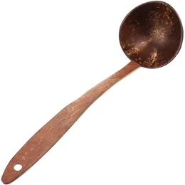 Disposable Flatware Soup Spoons Large Ladle Coconuts Shell Long Handle Rice Handheld Ladles Cooking Water