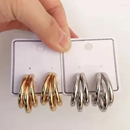 Dangle Earrings Europe C-shaped Multiple Layers Hoop For Women Girl Geometric Metal Kpop Gift Temperament