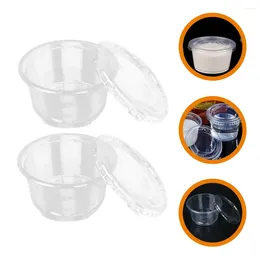 Disposable Cups Straws 50 Pcs Ice Cream Cup Lid Plastic Cake Dessert Balls Bowl Food Containers Pudding Bowls