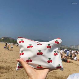 Storage Bags Fruit Printing Canvas Cosmetic Bag Beauty Women Travel Toiletry Make Up Makeup Case Organiser Pouch Pencil Purse