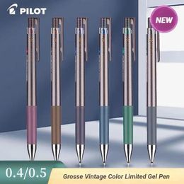 6pcs/set Juice Up 0.4/0.5mm Gel Pen Grosse Vintage Color Limited Push-type Black Japanese Stationery School Supplies