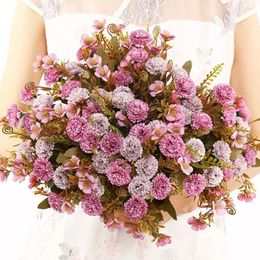 Decorative Flowers 30cm Flower 1 Bouquet European-style Small Lilac Carnation Artificial Wholesale Home Pography Soft Decoration Handm