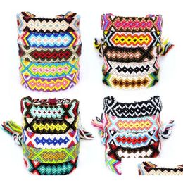 Charm Bracelets 2021 Bohemian Vintage Cotton Hand Woven Rope Ethnic Style Colorf Friendship Bracelet Knotted Bracelet/Anklet Drop Del Dhp6J