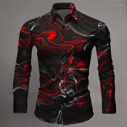 Men's Casual Shirts 2024 Shirt 3d Complex Graffiti Print High Quality Long Sleeved Street Harajuku Blouse Daily Male Clothing