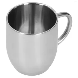 Mugs Cups Polishing Stainless Steel Anti-scalding 350ml Thickening Handle Coffee Mug For Home Tea Beverage Cafe Bar