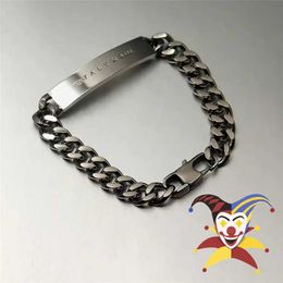 Chain 1017 ALYX 9SM Chain ID Bracelet Mens 1 1 High Quality Front Mark Hook Buckle Alyx Bracelet Stainless Steel Q240401