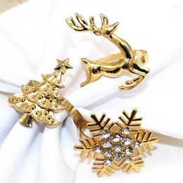 Table Cloth 12 Pcs Metal Napkin Rings Christmas-tree El Delicate Alloy Xmas Buckles Dining Decors