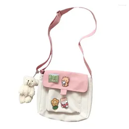 Shoulder Bags Shopping Women Sweet Kawaii Printed Canvas Leisure Daily Shop Bag Crossbody Satchel Purse