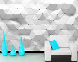 Wallpapers Papel De Parede White Polygon Stereo 3d Wallpaper Living Room Sofa TV Wall Bedroom Kitchen Papers Home Decor Murals