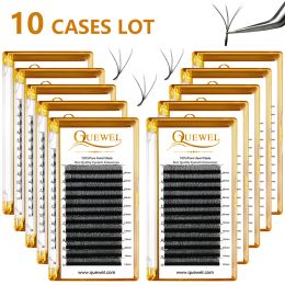 Eyelashes Quewel 10pcs 3D W Shape Premade Volume Lash W Style Faux Mink False Eyelashes Extensions Soft Natural Easy Dense Private Label