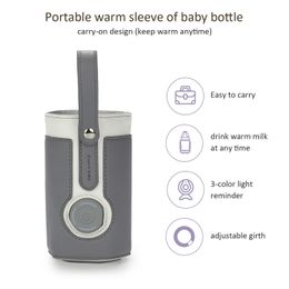 Heated baby bottle cooler bag USB travel milk food heating thermostat portable baby bottle warmer bottle bag 240319