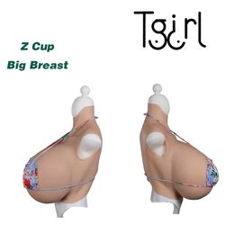 Breast Pad Tgirl Z Cup Big Silicone Breast Forms Breast Plates Fake Boobs Artificial Chest Fake Boobs Tits Cosplay Costumes For Transgender 240330