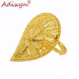 Bands Adixyn Leaf Shape Wedding Bands Ring for Women/Teenage Girls Gold Colour Wedding Jewellery African/Ethiopian/Arab Gifts N03054