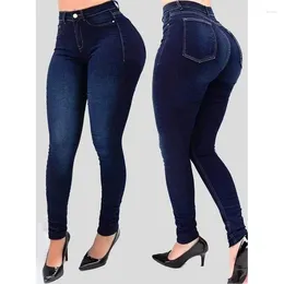 Women's Jeans Woman's Pure Colour Denim High Waist Cultivate One's Morality Pants Shaping Figure With Skinny